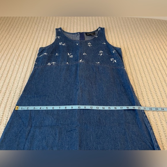 Excitation Denim Embroidered Sleeveless Dress - 100% Cotton - Size: Medium - Picture 7 of 7